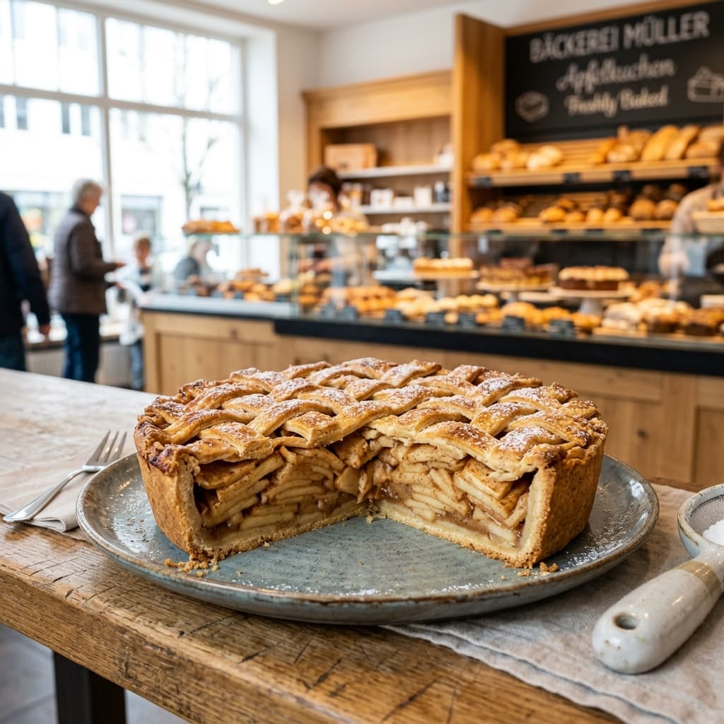 Vista de Kuchen de manzana